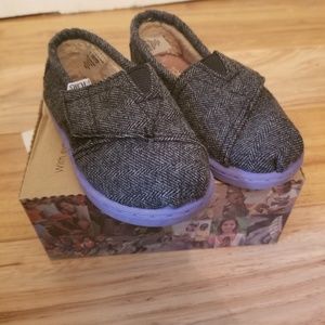Black Herringbone Tiny TOMS Classics